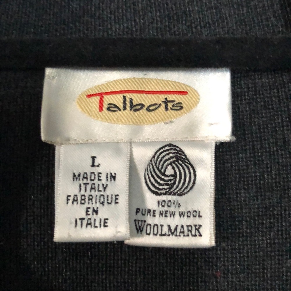 Charcoal Gray Button Front Pure Wool Sweater. - image 2